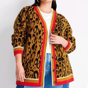 NWT! Target Kahlana Barfield Brown Leopard Print Cardigan - Size Small